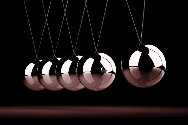 Balancing balls newton 's cradle (hochauflösendes 3D-Bild)) — Stockfoto