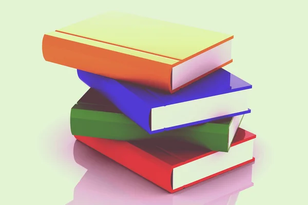 Stapel van multi gekleurde boeken — Stockfoto