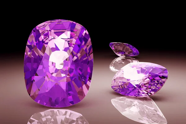 Amethyst auf weißem Hintergrund (hochauflösendes 3D-Bild)) — Stockfoto