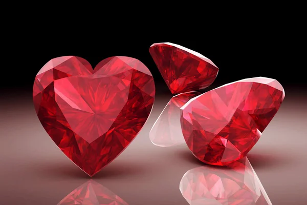 Ruby on white background (high resolution 3D image) — Stock Photo, Image