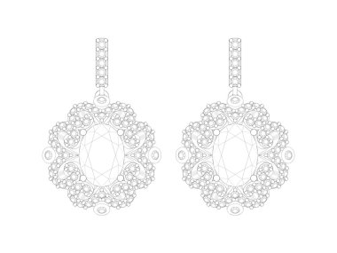 beyaz izole elmas küpe