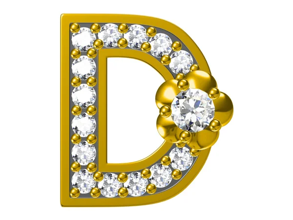 Zlatá abeceda s diamanty, — Stock fotografie