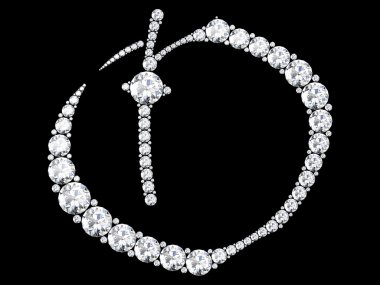 elmas harfler izole siyah taşlar ile