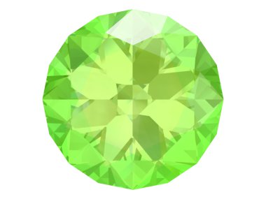 Peridot gem beyaz arka planda (yüksek çözünürlükte 3d görüntü)