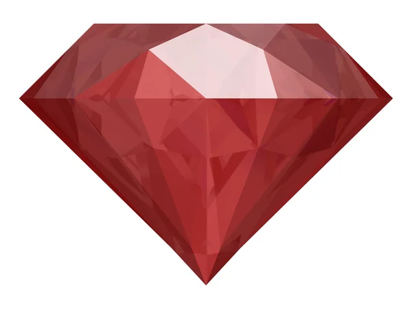 Ruby op witte achtergrond (3D-afbeelding met hoge resolutie) — Stockfoto