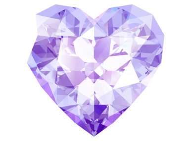 Ametist beyaz arka planda (yüksek çözünürlükte 3d görüntü)