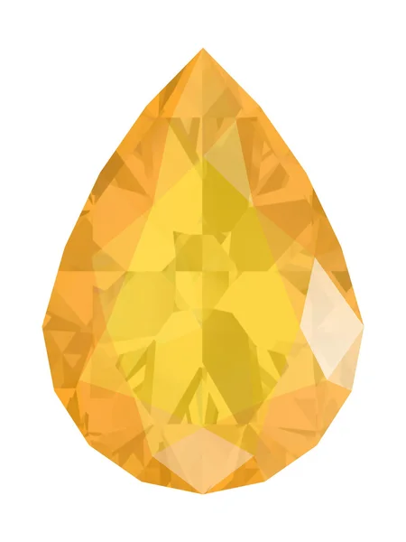 Gelber Saphir auf weißem Hintergrund (hochauflösendes 3D-Bild)) — Stockfoto