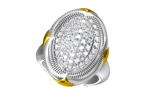 Anello Nuziale Sfondo Bianco Rendering — Foto Stock