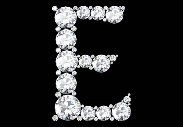 Letras Diamante Com Pedras Preciosas Isoladas Preto Renderização — Fotografia de Stock