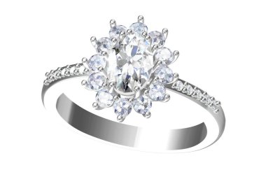 Beyaz arkaplandaki alyans 3D oluşturma