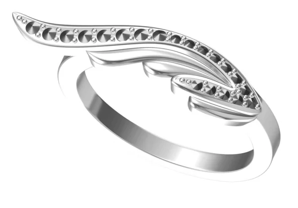 Pierścień Ślubny Białym Tle Renderowania — Zdjęcie stockowe