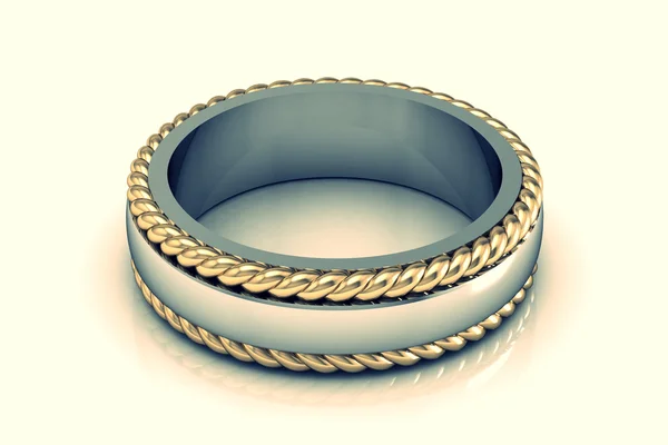 Anéis de casamento estilo retro (imagem 3D de alta resolução ) — Fotografia de Stock