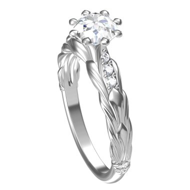 yüksek kaliteli beyaz zemin üzerine elmas yüzük