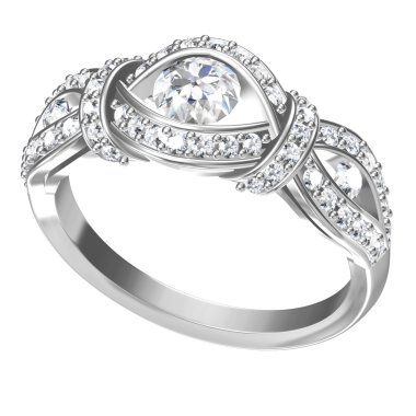 yüksek kaliteli beyaz zemin üzerine elmas yüzük