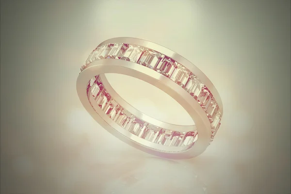 Gold wedding ring on background ( Vintage Style) — Stock Photo, Image