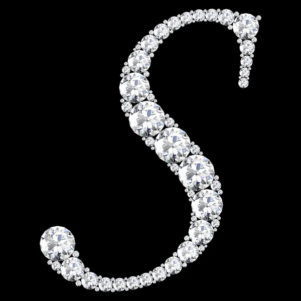 S Letter made from diamonds and gems — Stock Photo, Image