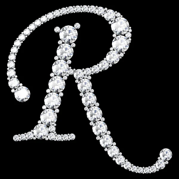 R Letter made from diamonds and gems Stock Photo