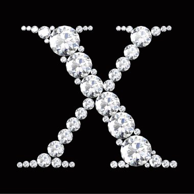 X harfi elmas ve mücevher yapılmış