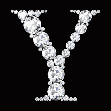 Elmas ve mücevher Y harfi yapılmış