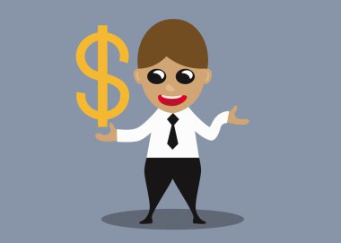 Dolar işareti olan iş adamı