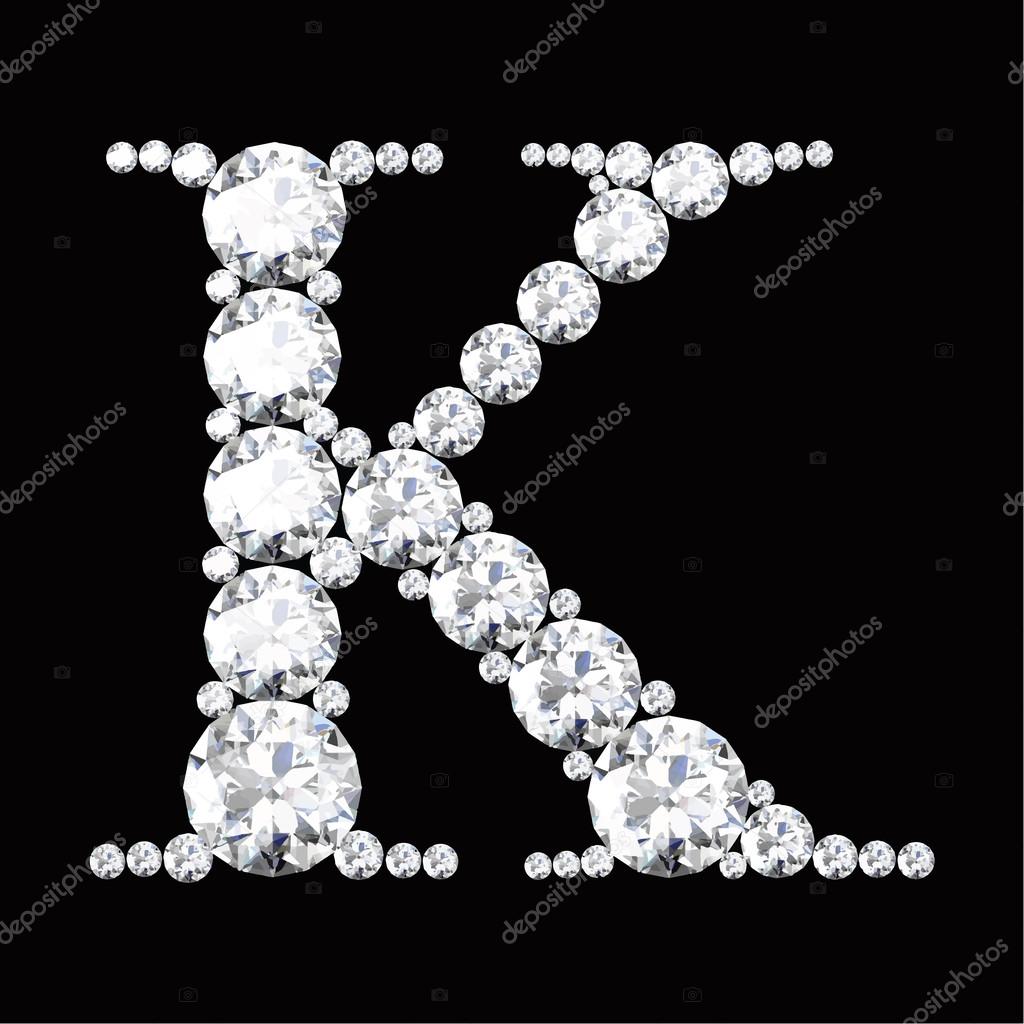 K Letter made from diamonds and gems Stock Vector by ©Boykung 64722383