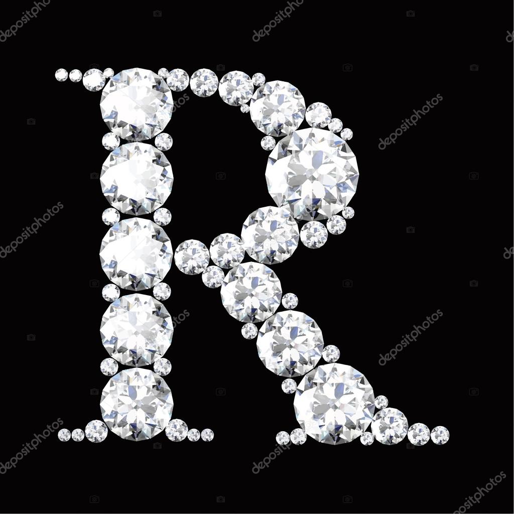 R Letter made from diamonds and gems Stock Vector by ©Boykung 64722453