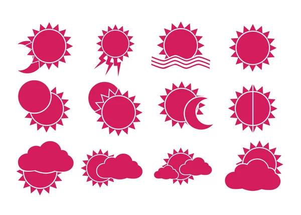 Pink Weather Icons — Stock Vector