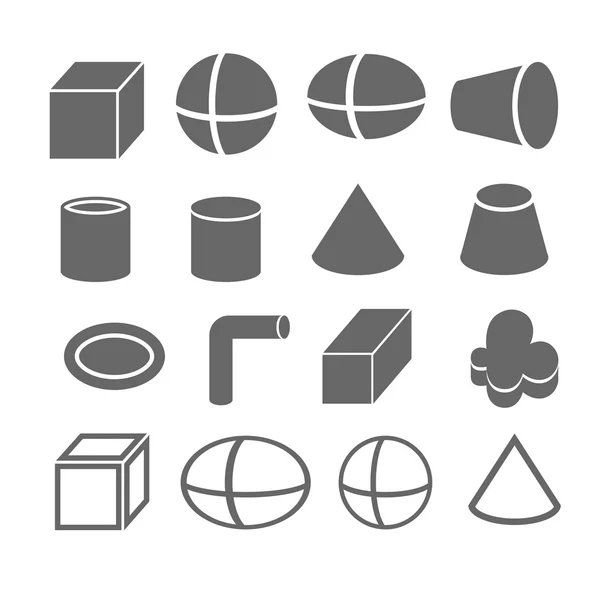 Solid icons set — Stock Vector