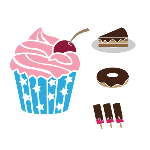 Sweet pastry icons — Stock Vector