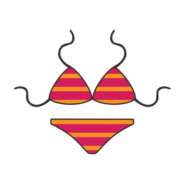 Színes Bikini ikon — Stock Vector