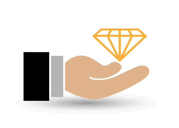 Male hand holding diamond — Stock Vector