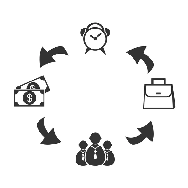 Échanger du temps et de l'argent à chaque othe — Image vectorielle