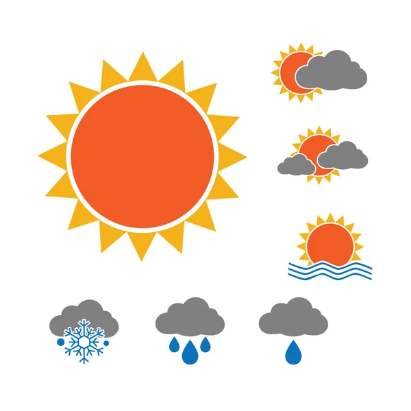 さまざまな天気アイコン — ストックベクタ