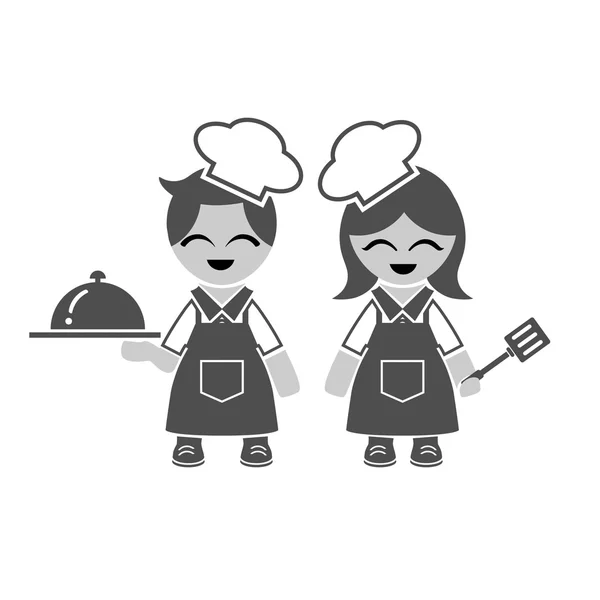 Chefs with white hats — Stock Vector