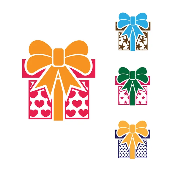 Ensemble de boîtes-cadeaux colorées — Image vectorielle