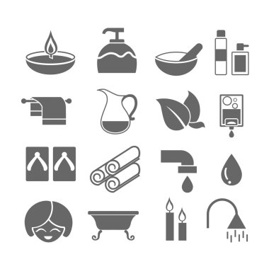 Spa simgelerinin koleksiyonu