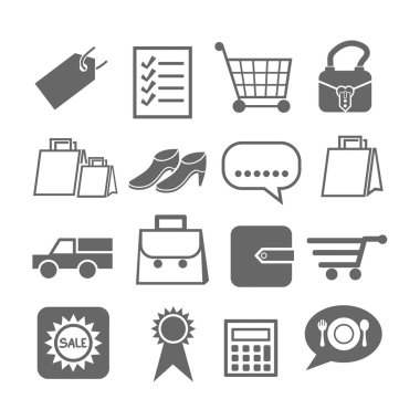 alışveriş simgeleri ayarlandı