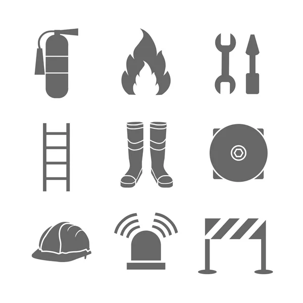 Fire fighter icons — Stock Vector