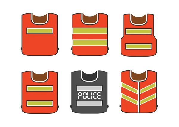 High visibility vest icons — Stock Vector