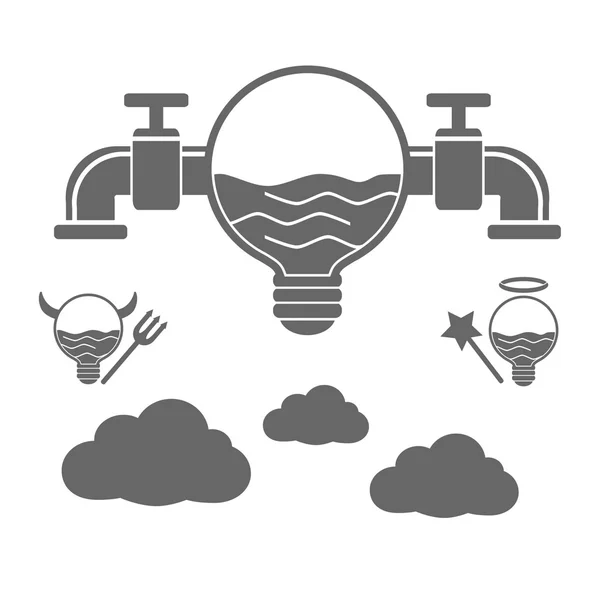 Concepto de mala y buena idea — Archivo Imágenes Vectoriales