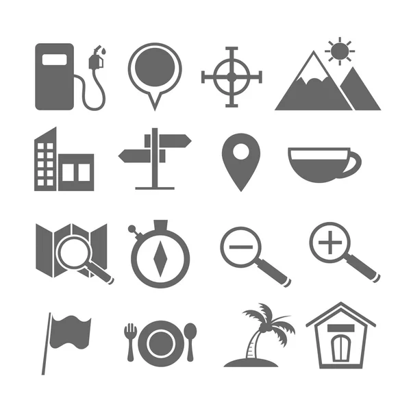Map Icons and Location Icons — Stock Vector