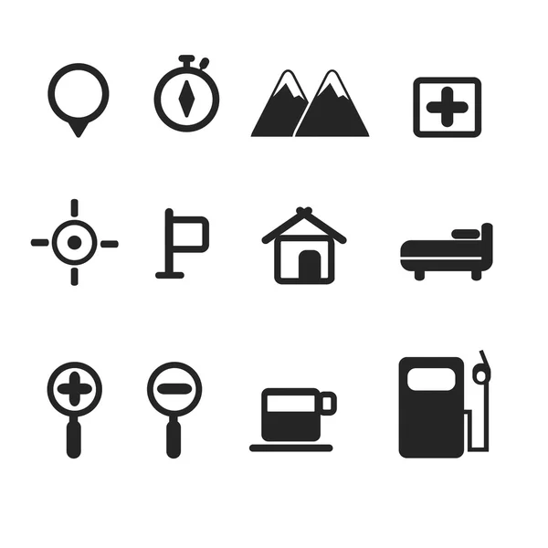 Map Icons and Location Icons — Stock Vector