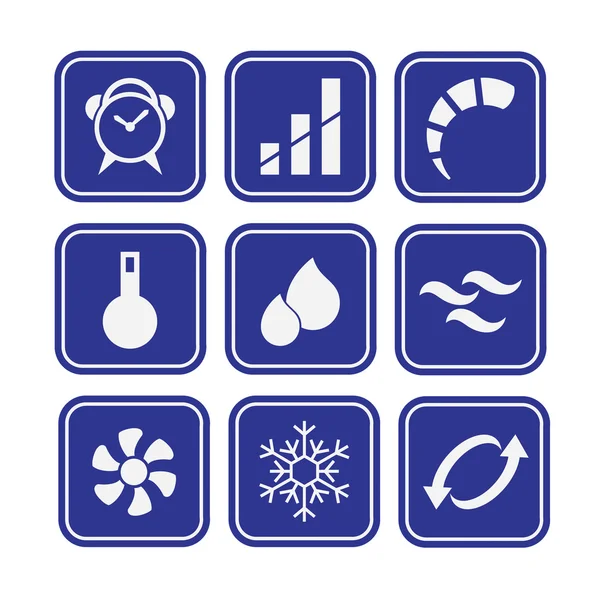 Set of air conditioning related icons — Stock Vector