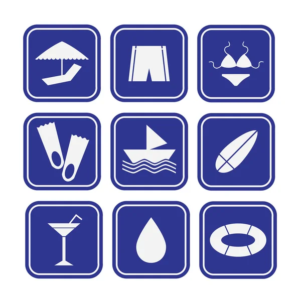 Set of Summer Icons — Stock Vector