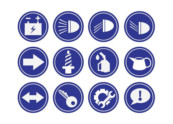 Conjunto de iconos del tablero de instrumentos del coche . — Vector de stock