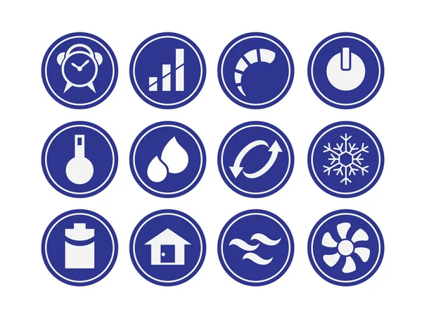 Ensemble d'icônes liées à la climatisation — Image vectorielle