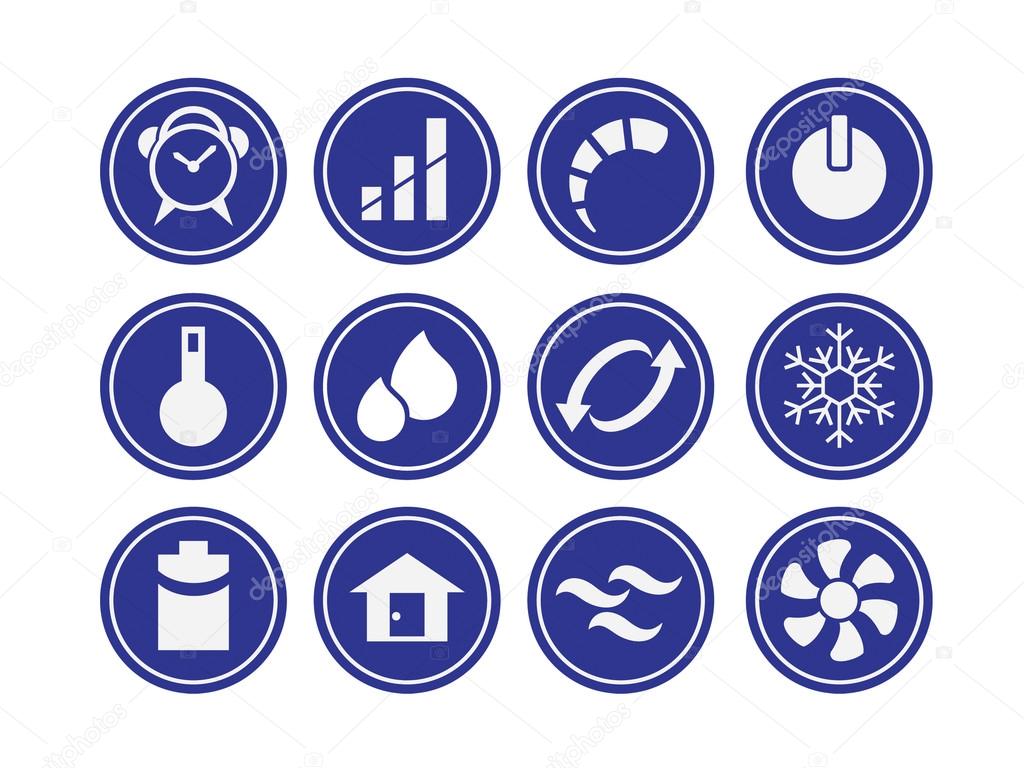 Set of air conditioning related icons