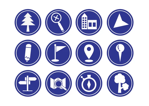 Map Icons and Location Icons — Stock Vector