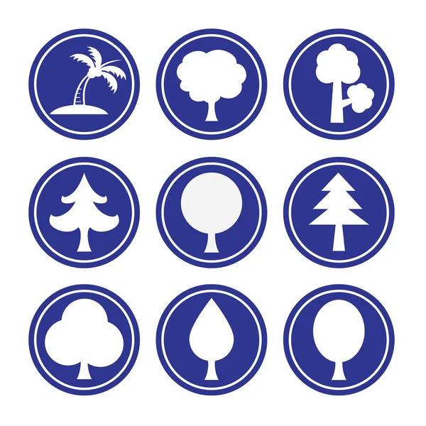 Colección de iconos de árboles — Archivo Imágenes Vectoriales
