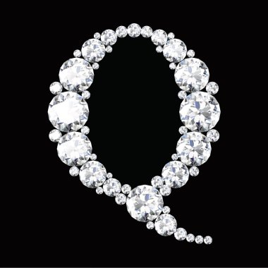 Q harfi elmas yapılmış